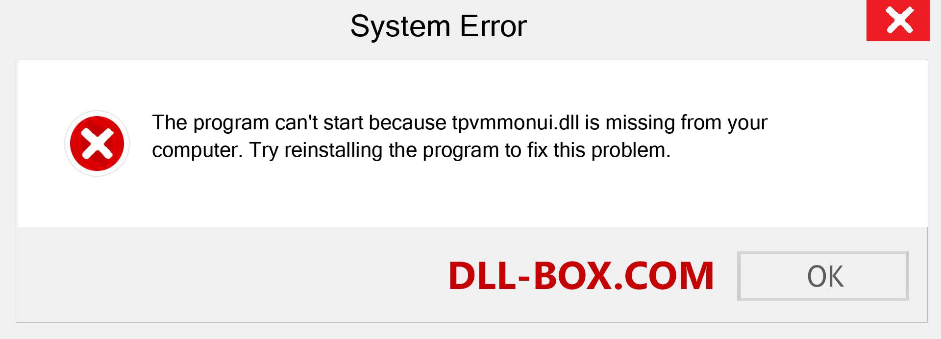  tpvmmonui.dll file is missing?. Download for Windows 7, 8, 10 - Fix  tpvmmonui dll Missing Error on Windows, photos, images
